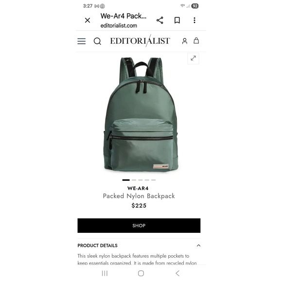 WE-AR4 Packed Nylon Backpack Red Recycled Sustainable Travel School Bag NEW main image 5